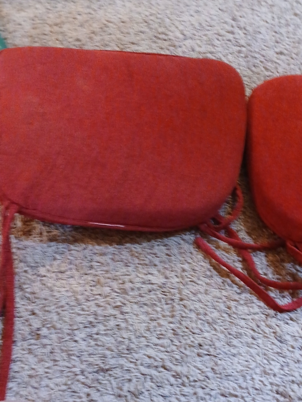 Red  Chair Cushions with Ties